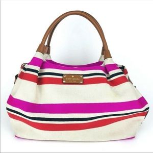 Kate Spade Stevie Oak Island Canvas Leather bag